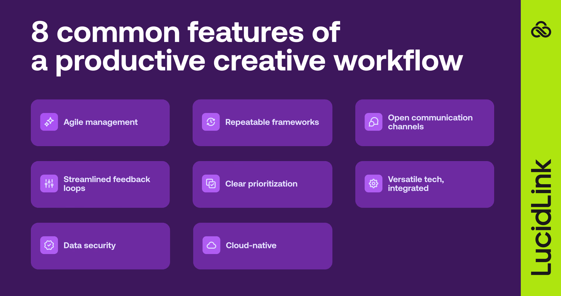 8 common features of
a productive creative workflow