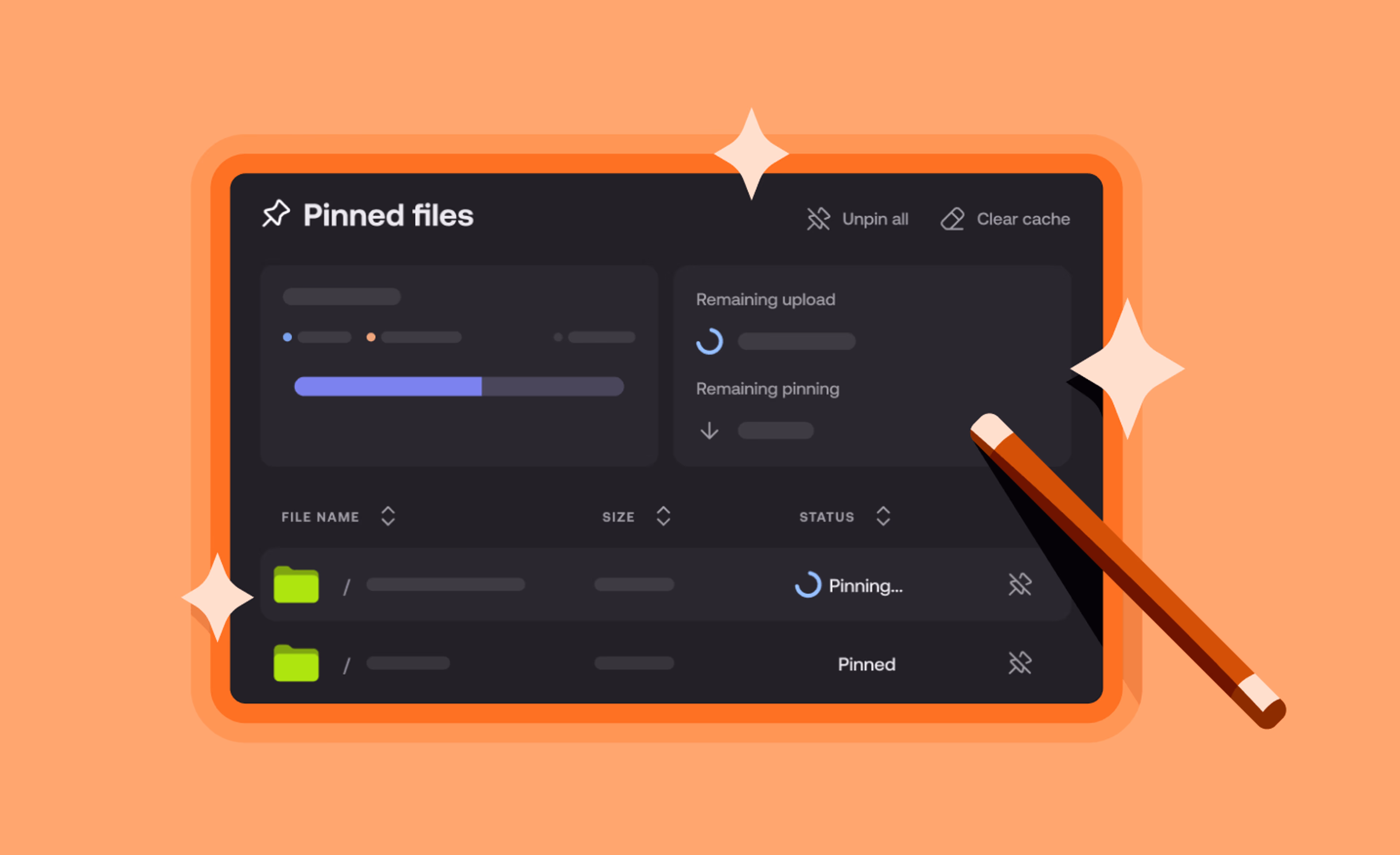 Pinned files settings