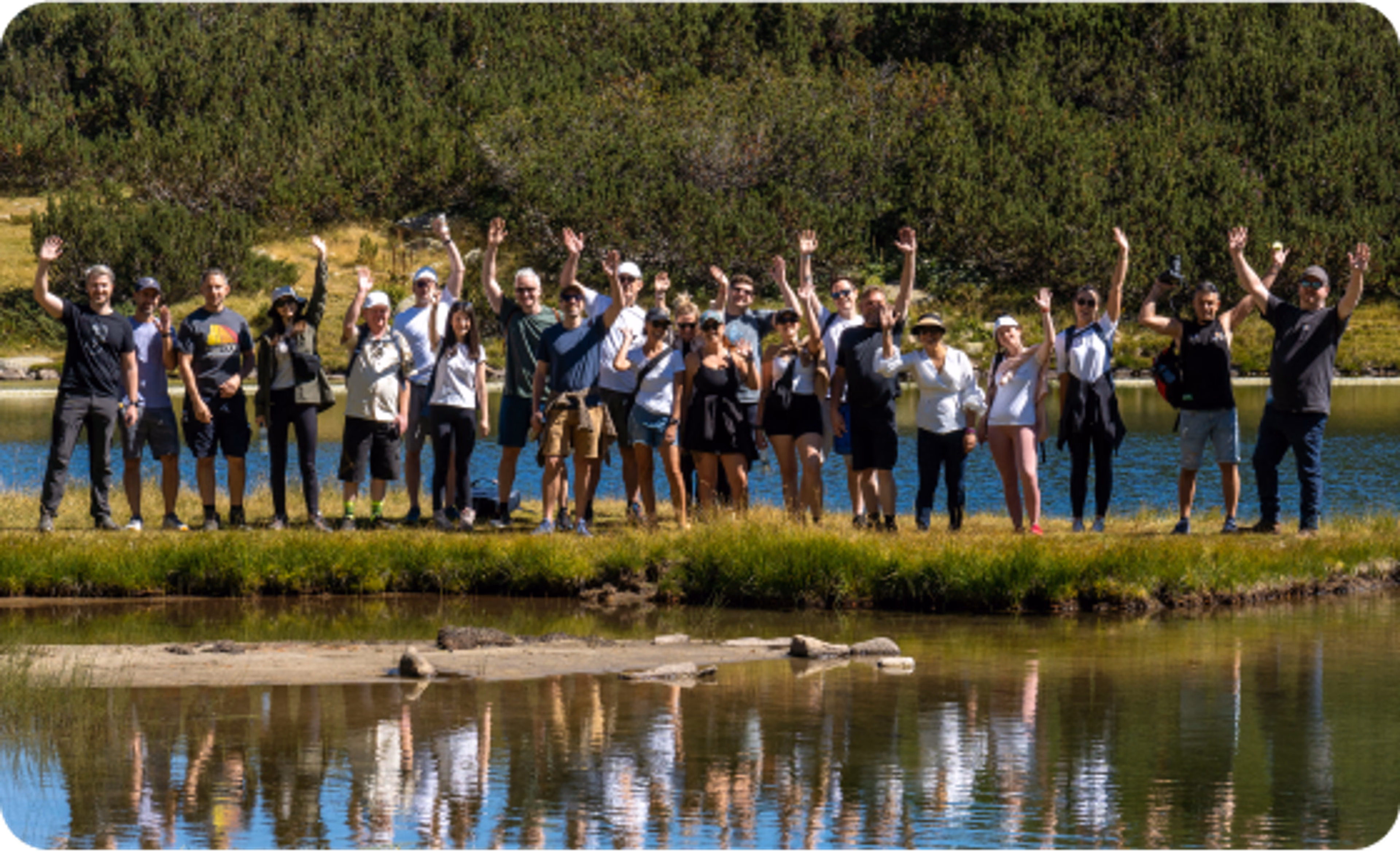 LucidLink team members in the nature