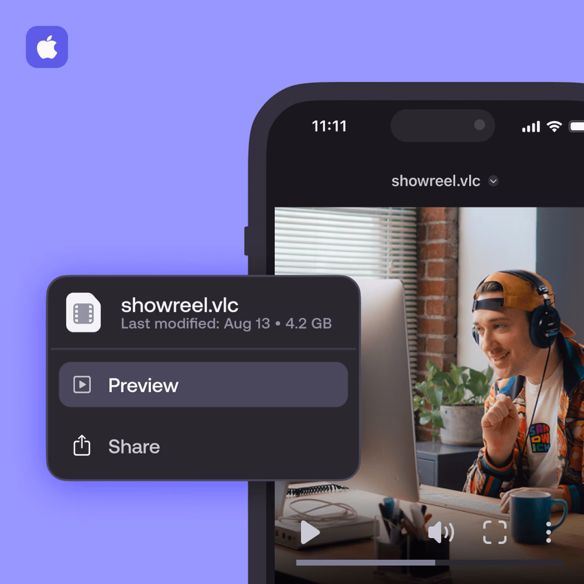 In-app media preview (iOS)